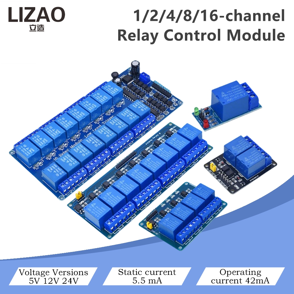 Home Automation Diy Projects - Moduł sterowania przekaźnikami 5V/12V/24V, 1/2/4/8/16 kanałowy,