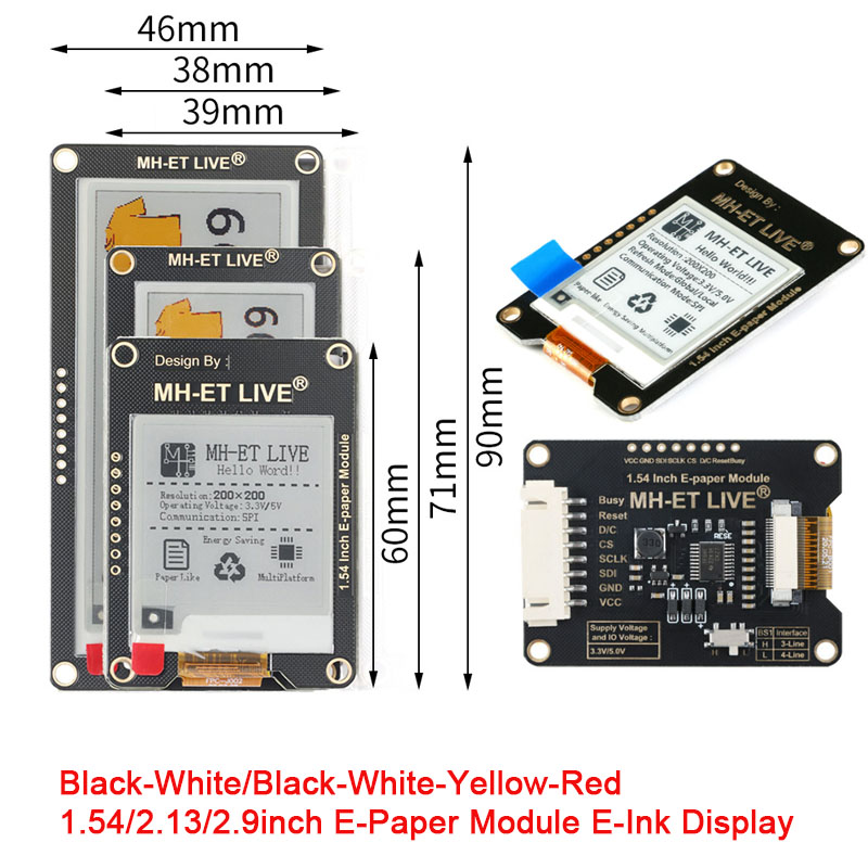 Moduł Epaper 1.54'', 2.9'', 2. – Display Epaper 2.9 recenzja i cena